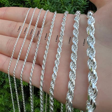 925 Sterling Silver Solid Italian Rope Chain Necklace,silver Rope Chain ...