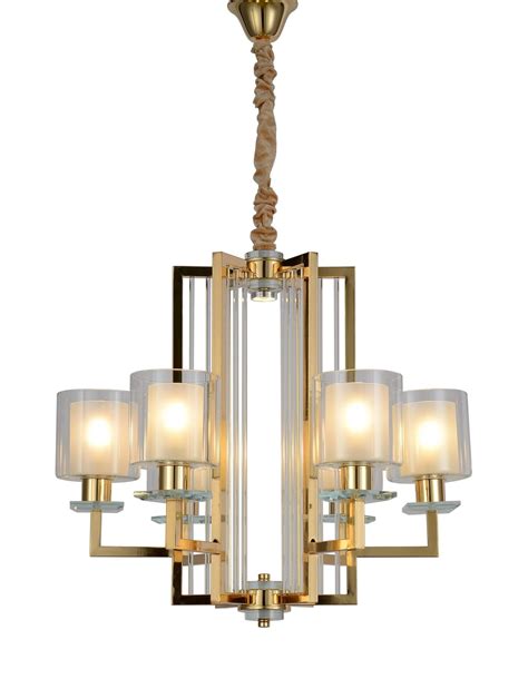 Lumina Deco NOWOCZESNA LAMPA WISZĄCA ZŁOTA MANHATTAN - Ceiling Lamp