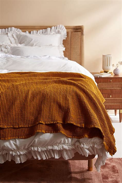 Woven Waffle Bed Blanket | Anthropologie