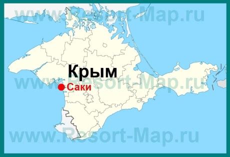 Саки на карте Крыма