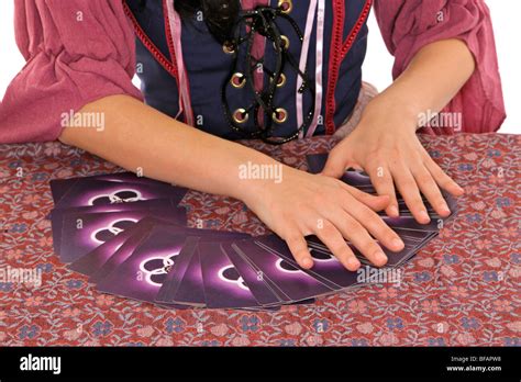 fortune teller with tarot cards Stock Photo - Alamy