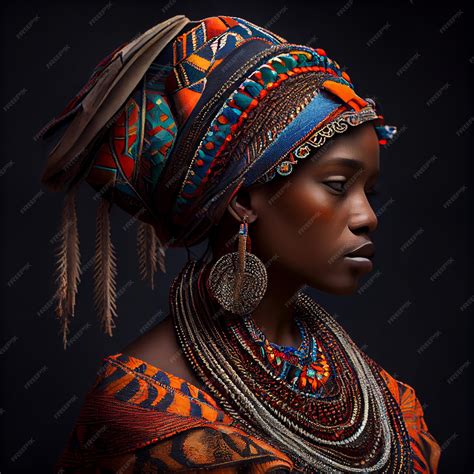 Premium Photo | Portrait realistic graphics of an african woman with