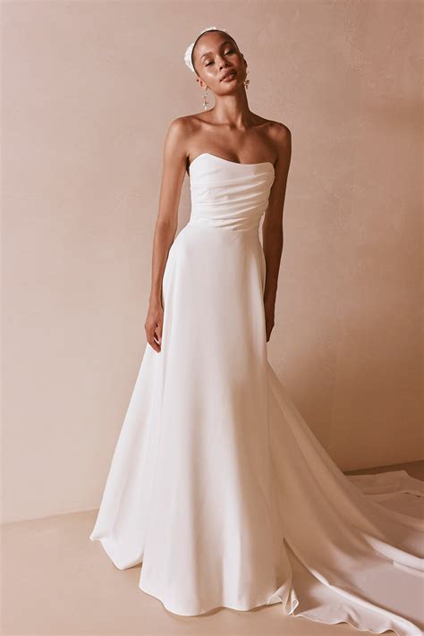 Strapless a line wedding dress 60 photos - Vianawedding.com