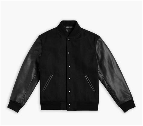 mens wool varsity jacket  black thursday