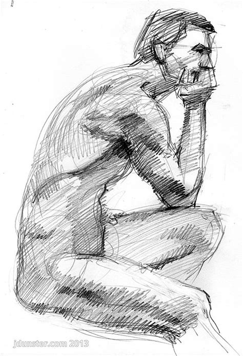 The Thinker Sketch at PaintingValley.com | Explore collection of The ...