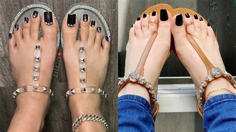Cute and stylish shinny basic solid toe nails art designs/latest easy ...