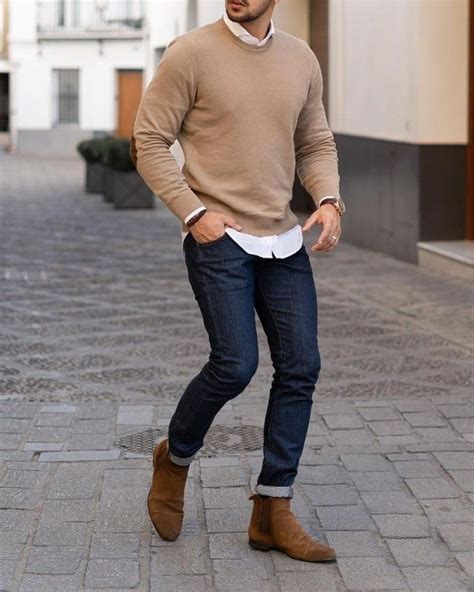 Outfit with chelsea boots | Mens business casual outfits, Sweater ...