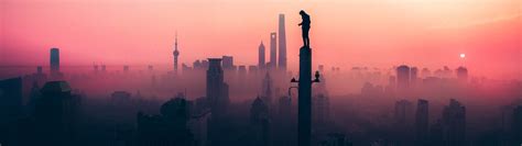 3840x1080 Resolution silhouette, sky, fog 3840x1080 Resolution ...