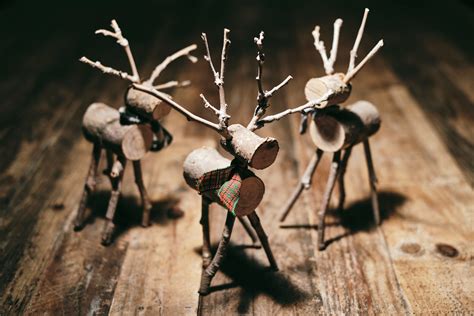 Rustic Wood Reindeer Eco Friendly Hand Made Set of 3 - Etsy
