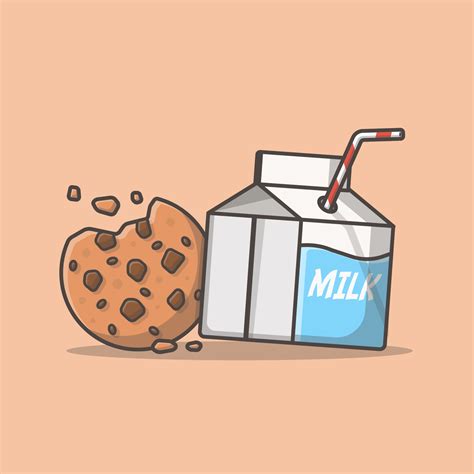 Milk And Cookies Cartoon Vector Icon Illustration. Food And Drink Icon ...