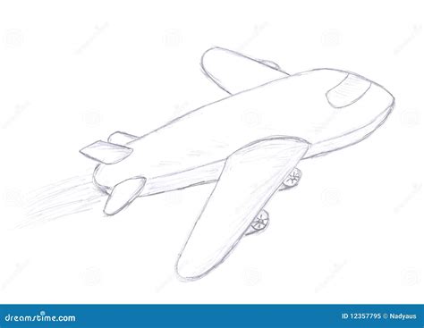 Flying Airplane Sketch Royalty Free Stock Photo - Image: 12357795