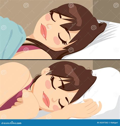 Bello sonno della donna illustrazione vettoriale. Illustrazione di ...