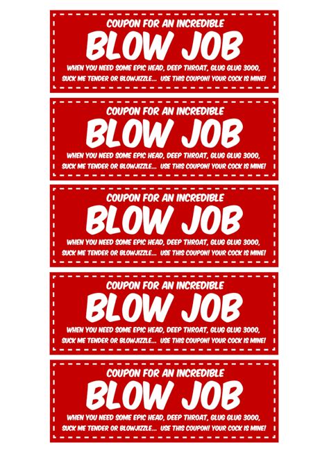 Sensual and Exciting BLOW JOB Sex Coupons for Him - Perfect Gift for