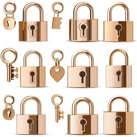 locks isolated  white   modern  premium ai
