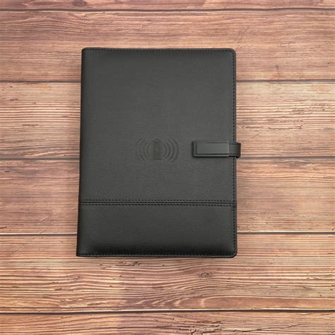 Ежедневник с беспроводной зарядкой TARASOV TECH Черно-Серый, PowerBank ...