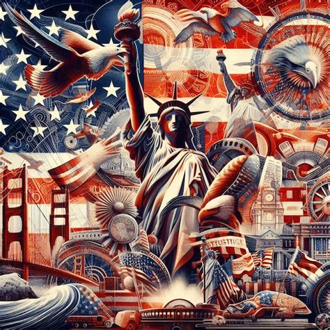 premium photo dynamic american flag art  modern twist  tradition