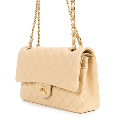 Chanel Medium Classic Flap Bag Nude GHW at 1stDibs | nude chanel bag