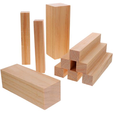 NUOLUX 10pcs Wood Carving Blocks Whittling Wood Blocks Wood Carving Kit ...