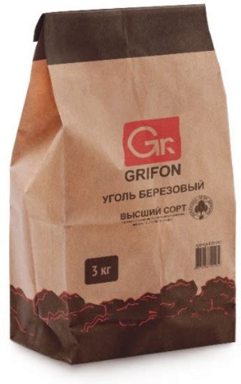 Уголь березовый, 3 кг — Grifon