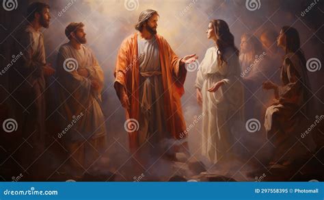 The disciples and Jesus stock illustration. Illustration of faith ...