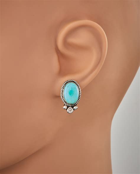 Navajo Sterling Silver and Turquoise Earrings