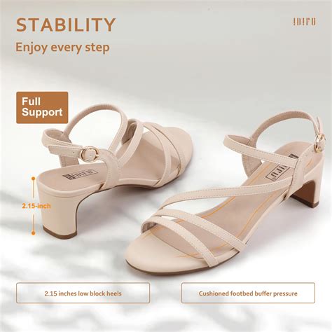 Snapklik.com : IDIFU Nude Strappy Heels - Womens Chunky Slingback Open