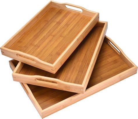 prosumers choice bamboo serving tray  handles bamboo trays