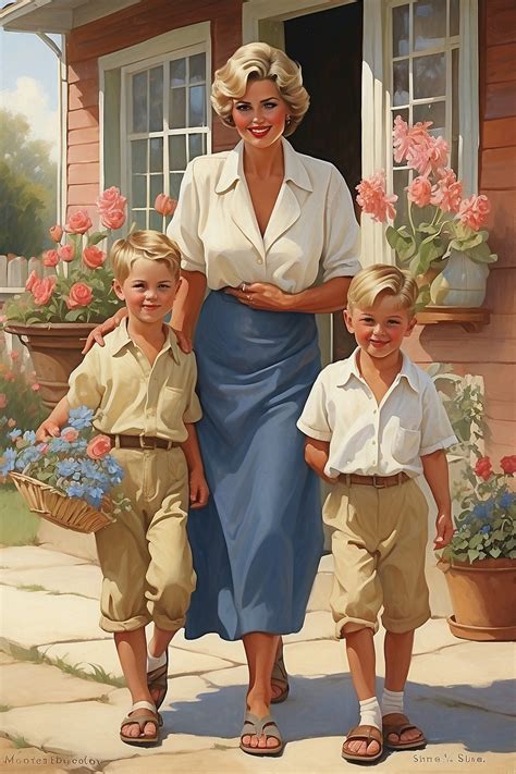 Vintage Mother And Children Art Free Stock Photo - Public Domain Pictures