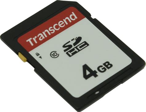 Карта памяти SDHC Transcend 4 ГБ Class 10 TS4GSDC300S - купить по ...