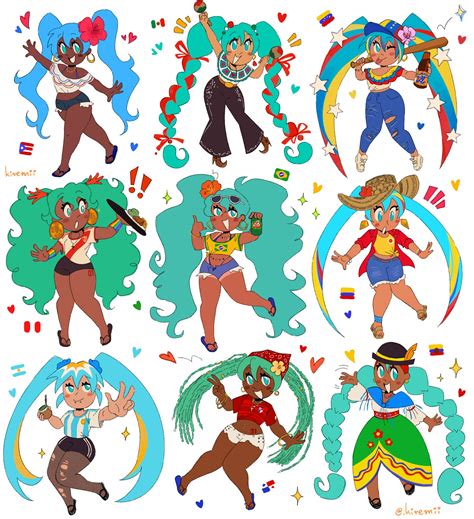 hatsune miku, brazilian miku, argentinian miku, peruvian miku, puerto