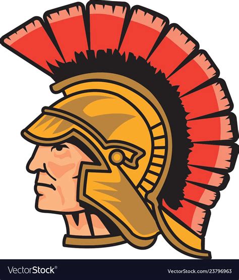 Trojan head logo mascot Royalty Free Vector Image