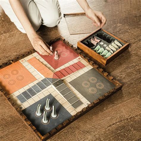 Premium Wooden Parcheesi/pachisi Chess Game Board for Kids