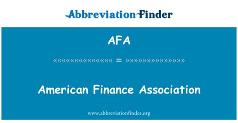 afa american finance association