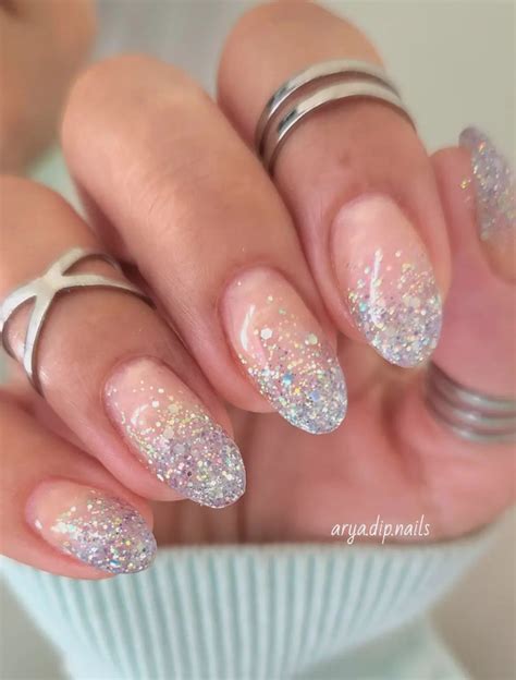 Silver glitter Nail design elevates your style with sparkling elegance