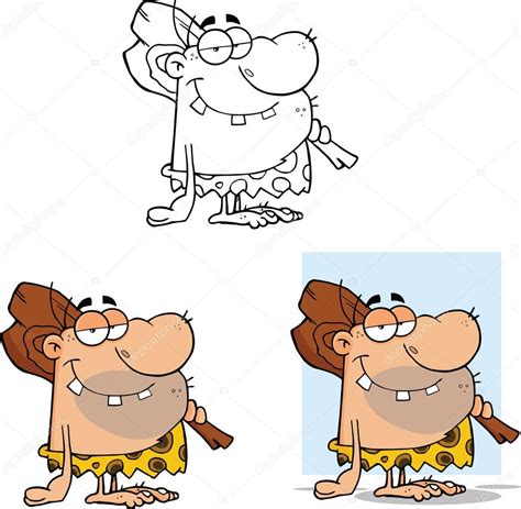 Caveman Cartoon Characters 1 Collection Set — Stock Photo © HitToon ...