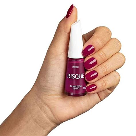 De Moletom E Salto Risque - Esmalte Risqué Vinho Cremoso Cor De Moletom E Salto 8ml - Carrefour