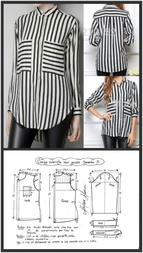 Shirt Pattern | Пошив модной одежды, Пошив женской одежды, Модели рубашки