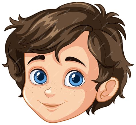 premium vector smiling cartoon boy  brown hair