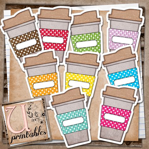 RebeccaB Designs: FREE Printable - Blank Coffee Takeaway Cups