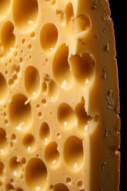 Premium Photo | A piece of cheese with holes in it