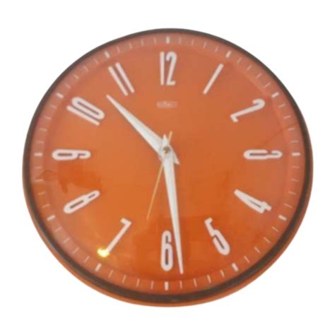 Bekijk Vintage Klok Metamec Electrische Klok Oranje Retro Wandklok op ...
