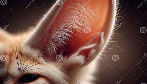 Close-Up of a Fennec Fox’s Ear Stock Illustration - Illustration of ...