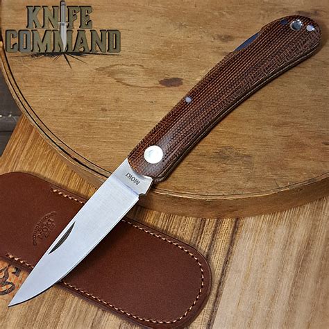 Moki MK-110BM Limited Edition Brown Micarta Fish Owl Lockback Folding ...