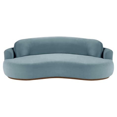 naked curved sofa small  beech ash    paris dark blue