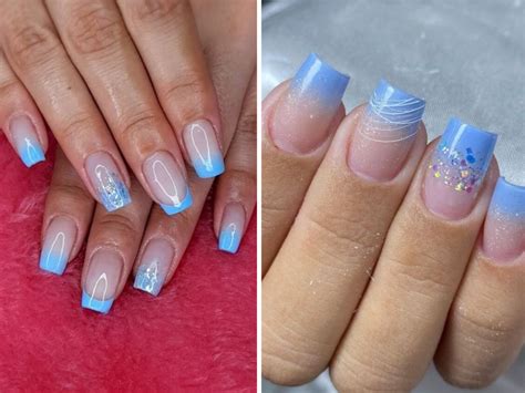 Unha Decorada Em Gel Azul
