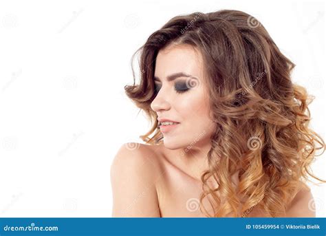 Attractive Woman with Bare Shoulders Stock Photo - Image of young ...