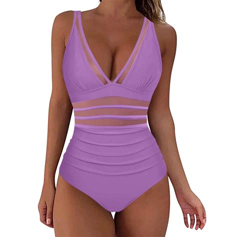 Women Mesh 1 Piece Swimwear Push Up Padded Bikini Swimsuit Training