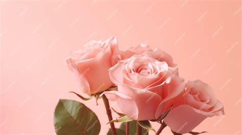 Premium AI Image | beautiful roses on soft pink background