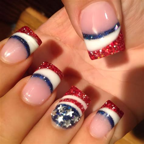 generic 4th of July Press on Nails Short Fake Nails Square Acrylic