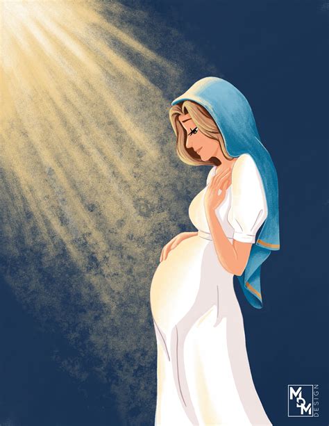 Virgin Mary Illustrations | Jesus cartoon, Pregnancy art, Christian
